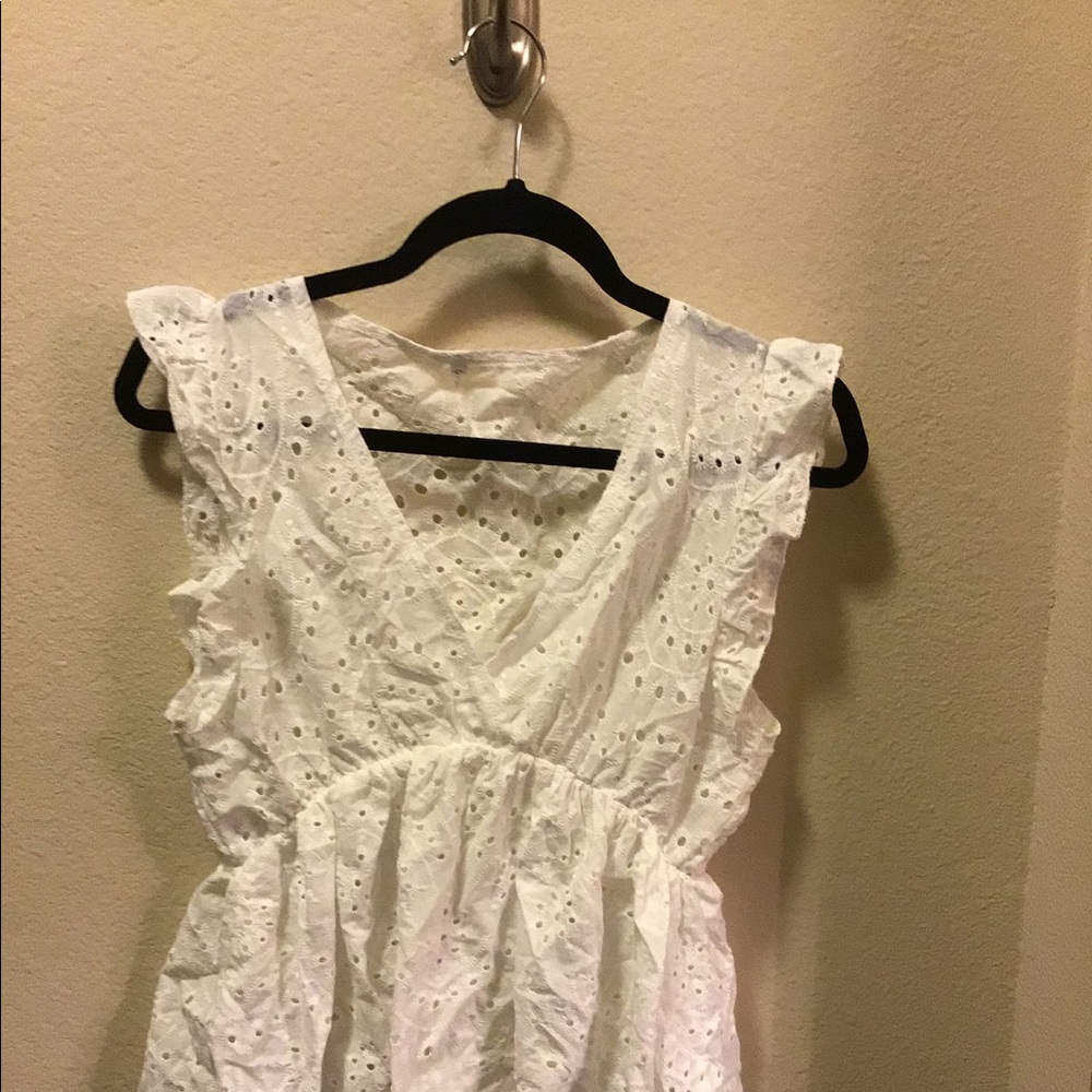 White lace peplum shirt